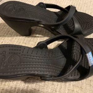 black crocs heels